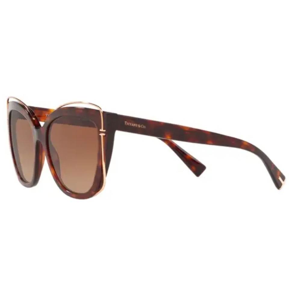 Tiffany & Company Sunglasses Luxury Designer TF4148 Cat Eye Havanah Rubedo MA412